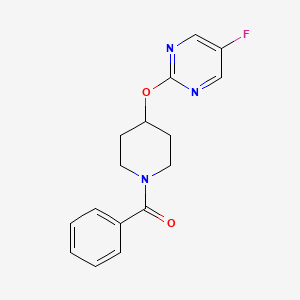 molecular formula C16H16FN3O2 B2717829 2-[(1-Benzoylpiperidin-4-yl)oxy]-5-fluoropyrimidine CAS No. 2380169-31-1