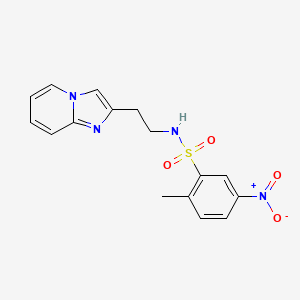 molecular formula C16H16N4O4S B2717839 N-(2-{imidazo[1,2-a]pyridin-2-yl}ethyl)-2-methyl-5-nitrobenzene-1-sulfonamide CAS No. 868978-73-8