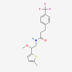 molecular formula C18H20F3NO2S B2717840 N-[2-Methoxy-2-(5-methylthiophen-2-YL)ethyl]-3-[4-(trifluoromethyl)phenyl]propanamide CAS No. 1448131-72-3