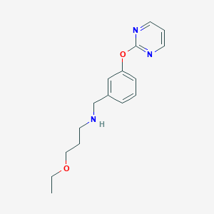 molecular formula C16H21N3O2 B271787 N-(3-ethoxypropyl)-N-[3-(2-pyrimidinyloxy)benzyl]amine 