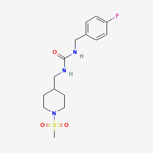 B2717886 1-(4-Fluorobenzyl)-3-((1-(methylsulfonyl)piperidin-4-yl)methyl)urea CAS No. 1234972-02-1