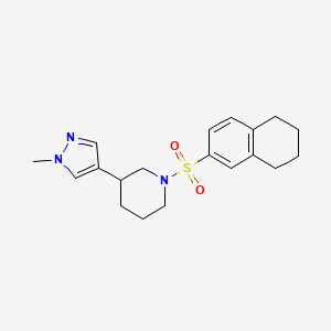 molecular formula C19H25N3O2S B2717888 3-(1-methyl-1H-pyrazol-4-yl)-1-(5,6,7,8-tetrahydronaphthalene-2-sulfonyl)piperidine CAS No. 2320582-47-4