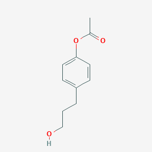 molecular formula C11H14O3 B027179 Acetic acid 4-(3-hydroxy-propyl)-phenyl ester CAS No. 107866-55-7
