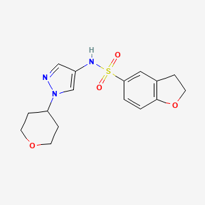 molecular formula C16H19N3O4S B2717901 N-[1-(oxan-4-yl)-1H-pyrazol-4-yl]-2,3-dihydro-1-benzofuran-5-sulfonamide CAS No. 1797552-75-0