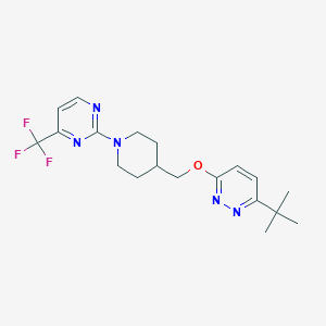 molecular formula C19H24F3N5O B2717906 2-(4-{[(6-Tert-butylpyridazin-3-yl)oxy]methyl}piperidin-1-yl)-4-(trifluoromethyl)pyrimidine CAS No. 2309572-72-1