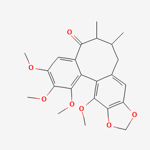 B2717907 3,4,5,19-Tetramethoxy-9,10-dimethyl-15,17-dioxatetracyclo[10.7.0.02,7.014,18]nonadeca-1(19),2,4,6,12,14(18)-hexaen-8-one CAS No. 144606-83-7