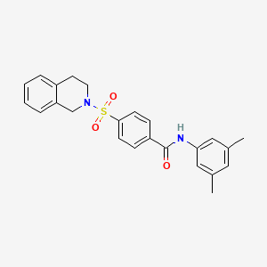 molecular formula C24H24N2O3S B2717919 4-((3,4-dihydroisoquinolin-2(1H)-yl)sulfonyl)-N-(3,5-dimethylphenyl)benzamide CAS No. 391876-91-8