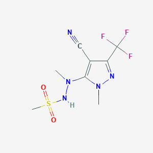 molecular formula C8H10F3N5O2S B2717921 N'-[4-cyano-1-methyl-3-(trifluoromethyl)-1H-pyrazol-5-yl]-N'-methylmethanesulfonohydrazide CAS No. 321538-13-0