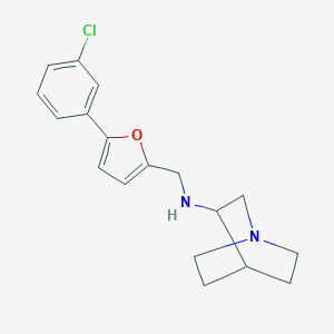 molecular formula C18H21ClN2O B271794 N-{[5-(3-chlorophenyl)furan-2-yl]methyl}-1-azabicyclo[2.2.2]octan-3-amine 
