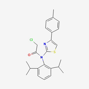 molecular formula C24H27ClN2OS B2717950 N-[2,6-bis(propan-2-yl)phenyl]-2-chloro-N-[4-(4-methylphenyl)-1,3-thiazol-2-yl]acetamide CAS No. 727983-28-0