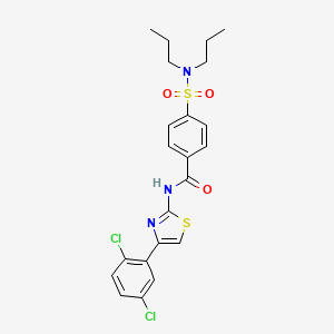 molecular formula C22H23Cl2N3O3S2 B2717955 N-[4-(2,5-dichlorophenyl)-1,3-thiazol-2-yl]-4-(dipropylsulfamoyl)benzamide CAS No. 391228-63-0