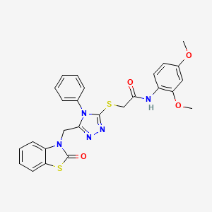 N-(2,4-dimethoxyphenyl)-2-((5-((2-oxobenzo[d]thiazol-3(2H)-yl)methyl)-4-phenyl-4H-1,2,4-triazol-3-yl)thio)acetamide