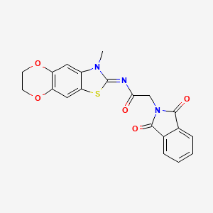 2-(1,3-dioxoisoindol-2-yl)-N-(3-methyl-6,7-dihydro-[1,4]dioxino[2,3-f][1,3]benzothiazol-2-ylidene)acetamide
