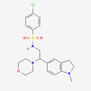 4-chloro-N-(2-(1-methylindolin-5-yl)-2-morpholinoethyl)benzenesulfonamide