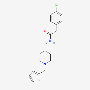 2-(4-chlorophenyl)-N-((1-(thiophen-2-ylmethyl)piperidin-4-yl)methyl)acetamide