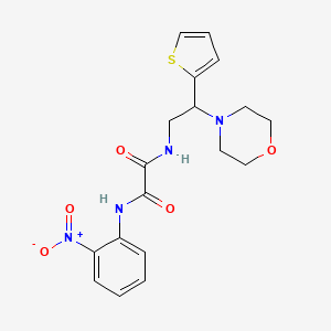 molecular formula C18H20N4O5S B2717982 N1-(2-morpholino-2-(thiophen-2-yl)ethyl)-N2-(2-nitrophenyl)oxalamide CAS No. 941976-14-3