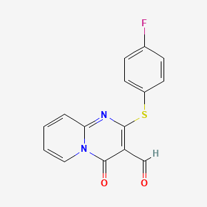 2-(4-Fluorophenyl)sulfanyl-4-oxopyrido[1,2-a]pyrimidine-3-carbaldehyde