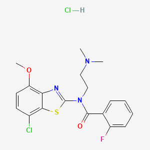 N-(7-chloro-4-methoxybenzo[d]thiazol-2-yl)-N-(2-(dimethylamino)ethyl)-2-fluorobenzamide hydrochloride