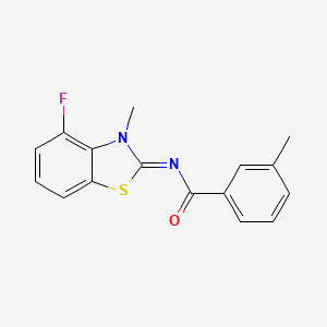 molecular formula C16H13FN2OS B2718035 N-[(2Z)-4-fluoro-3-methyl-2,3-dihydro-1,3-benzothiazol-2-ylidene]-3-methylbenzamide CAS No. 868370-99-4