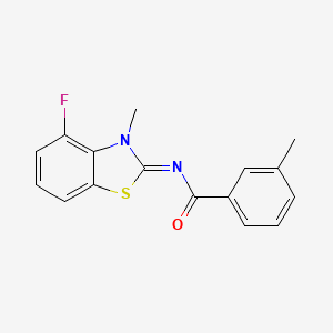 N-(4-fluoro-3-methyl-1,3-benzothiazol-2-ylidene)-3-methylbenzamide