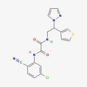 molecular formula C18H14ClN5O2S B2718042 N'-(5-chloro-2-cyanophenyl)-N-[2-(1H-pyrazol-1-yl)-2-(thiophen-3-yl)ethyl]ethanediamide CAS No. 2097914-55-9