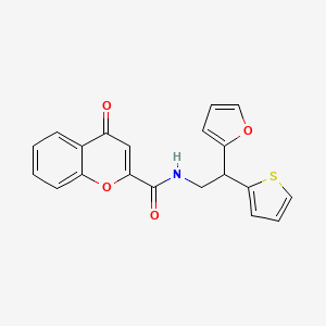 N-[2-(furan-2-yl)-2-(thiophen-2-yl)ethyl]-4-oxo-4H-chromene-2-carboxamide