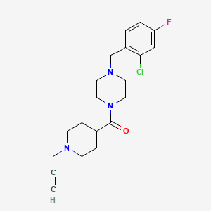 molecular formula C20H25ClFN3O B2718044 1-[(2-Chloro-4-fluorophenyl)methyl]-4-[1-(prop-2-yn-1-yl)piperidine-4-carbonyl]piperazine CAS No. 1252477-85-2