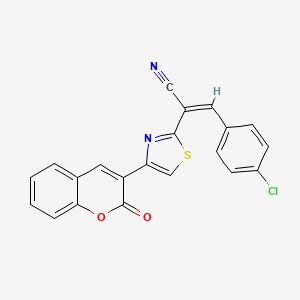 (Z)-3-(4-chlorophenyl)-2-(4-(2-oxo-2H-chromen-3-yl)thiazol-2-yl)acrylonitrile