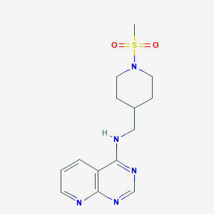 molecular formula C14H19N5O2S B2718060 N-[(1-methanesulfonylpiperidin-4-yl)methyl]pyrido[2,3-d]pyrimidin-4-amine CAS No. 2380068-46-0