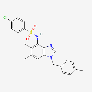 4-chloro-N-[5,6-dimethyl-1-(4-methylbenzyl)-1H-1,3-benzimidazol-4-yl]benzenesulfonamide