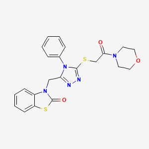 3-((5-((2-morpholino-2-oxoethyl)thio)-4-phenyl-4H-1,2,4-triazol-3-yl)methyl)benzo[d]thiazol-2(3H)-one