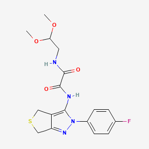 molecular formula C17H19FN4O4S B2718076 N-(2,2-dimethoxyethyl)-N'-[2-(4-fluorophenyl)-2H,4H,6H-thieno[3,4-c]pyrazol-3-yl]ethanediamide CAS No. 900010-16-4