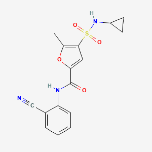 molecular formula C16H15N3O4S B2718083 N-(2-cyanophenyl)-4-(cyclopropylsulfamoyl)-5-methylfuran-2-carboxamide CAS No. 1207052-23-0