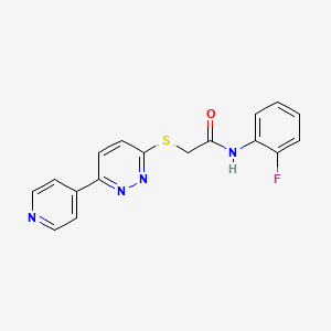 molecular formula C17H13FN4OS B2718111 N-(2-fluorophenyl)-2-{[6-(pyridin-4-yl)pyridazin-3-yl]sulfanyl}acetamide CAS No. 872702-06-2