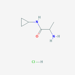 molecular formula C6H13ClN2O B2718114 2-Amino-N-cyclopropylpropanamide hydrochloride CAS No. 2171460-67-4