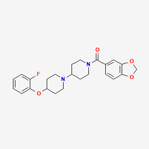 molecular formula C24H27FN2O4 B2718116 Benzo[d][1,3]dioxol-5-yl(4-(2-fluorophenoxy)-[1,4'-bipiperidin]-1'-yl)methanone CAS No. 1705091-65-1