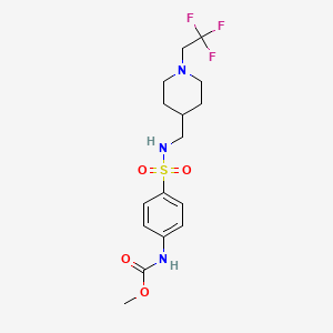 molecular formula C16H22F3N3O4S B2718118 methyl N-[4-({[1-(2,2,2-trifluoroethyl)piperidin-4-yl]methyl}sulfamoyl)phenyl]carbamate CAS No. 2320536-65-8