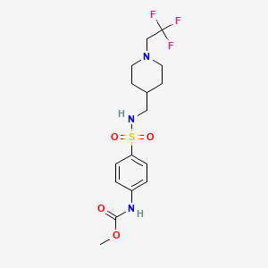 molecular formula C16H22F3N3O4S B2718118 Methyl N-[4-[[1-(2,2,2-trifluoroethyl)piperidin-4-yl]methylsulfamoyl]phenyl]carbamate CAS No. 2320536-65-8