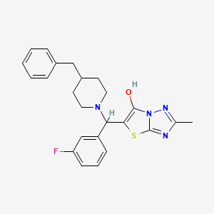 molecular formula C24H25FN4OS B2718121 5-((4-Benzylpiperidin-1-yl)(3-fluorophenyl)methyl)-2-methylthiazolo[3,2-b][1,2,4]triazol-6-ol CAS No. 851810-44-1