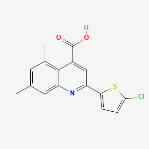 molecular formula C16H12ClNO2S B2718124 2-(5-Chlorothiophen-2-yl)-5,7-dimethylquinoline-4-carboxylic acid CAS No. 897558-84-8