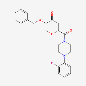 molecular formula C23H21FN2O4 B2718125 5-(benzyloxy)-2-(4-(2-fluorophenyl)piperazine-1-carbonyl)-4H-pyran-4-one CAS No. 1021023-79-9
