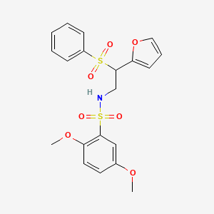 molecular formula C20H21NO7S2 B2718126 N-[2-(2-furyl)-2-(phenylsulfonyl)ethyl]-2,5-dimethoxybenzenesulfonamide CAS No. 896323-55-0