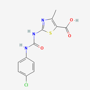 molecular formula C12H10ClN3O3S B2718127 2-(3-(4-Chlorophenyl)ureido)-4-methylthiazole-5-carboxylic acid CAS No. 941869-43-8