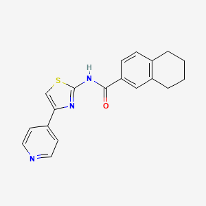 molecular formula C19H17N3OS B2718132 N-(4-(pyridin-4-yl)thiazol-2-yl)-5,6,7,8-tetrahydronaphthalene-2-carboxamide CAS No. 681173-75-1