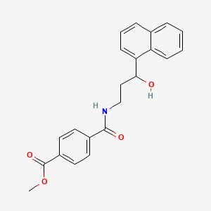 molecular formula C22H21NO4 B2718136 Methyl 4-((3-hydroxy-3-(naphthalen-1-yl)propyl)carbamoyl)benzoate CAS No. 1421475-68-4