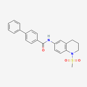 molecular formula C23H22N2O3S B2718139 N-(1-methylsulfonyl-3,4-dihydro-2H-quinolin-6-yl)-4-phenylbenzamide CAS No. 899945-69-8