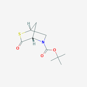 molecular formula C10H15NO3S B2718158 2-Thia-5-azabicyclo[2.2.1]heptane-5-carboxylic acid, 3-oxo-,1,1-dimethylethyl ester, (1S,4S)- CAS No. 177615-42-8