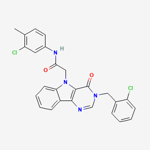 molecular formula C26H20Cl2N4O2 B2718169 N-(3-chloro-4-methylphenyl)-2-(3-(2-chlorobenzyl)-4-oxo-3H-pyrimido[5,4-b]indol-5(4H)-yl)acetamide CAS No. 1185052-05-4