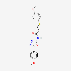 molecular formula C19H19N3O4S B2718172 N-(5-(4-methoxyphenyl)-1,3,4-oxadiazol-2-yl)-3-((4-methoxyphenyl)thio)propanamide CAS No. 941902-80-3