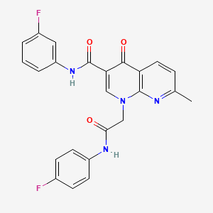 molecular formula C24H18F2N4O3 B2718192 N-(3-fluorophenyl)-1-(2-((4-fluorophenyl)amino)-2-oxoethyl)-7-methyl-4-oxo-1,4-dihydro-1,8-naphthyridine-3-carboxamide CAS No. 1251627-69-6